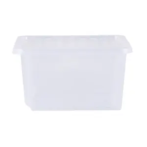 Wham Crystal 5x 28L Plastic Storage Boxes with Lids. Small Size, Strong. Made in the UK Clear