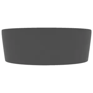 Berkfield Luxury Wash Basin with Overflow Matt Dark Grey 36x13 cm Ceramic