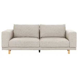 3 Seater Fabric Sofa Light Beige NIVALA