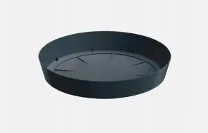 Round Plastic Water Plant Pot Saucer Trays  Anthracite 23cm