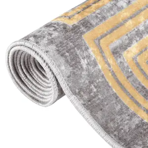 Rug Washable 80x300 cm Grey Anti Slip