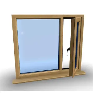 1245mm (W) x 1195mm (H) Wooden Stormproof Window - 1/3 Right Opening Window - Toughened Safety Glass