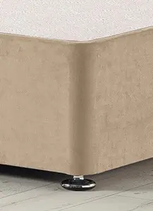 Somnior Plush Beige Ziggy Divan Base With Headboard - Small Double