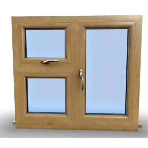 995mm (W) x 1095mm (H) Wooden Stormproof Window - 1 Opening Window (LEFT) - Top Opening Window (RIGHT) - Toughened Safety Glass