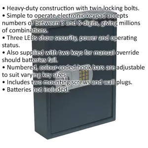 Secure Electronic Combination Key Cabinet Safe for 100 Keys - Heavy Duty Design