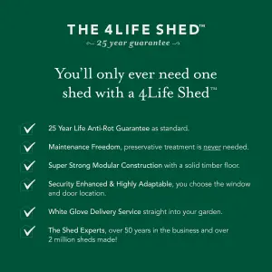 4LIFE Apex Shed 6x10 - Double Door - 4 Window