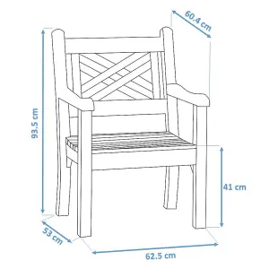 Winawood Speyside Wood Effect Armchair - Powder Blue