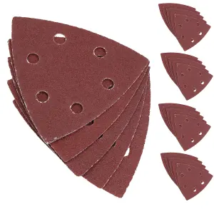 25 x Hook Loop Delta Sanding Abrasive Discs Pads 93mm Triangle 80 Grit Medium