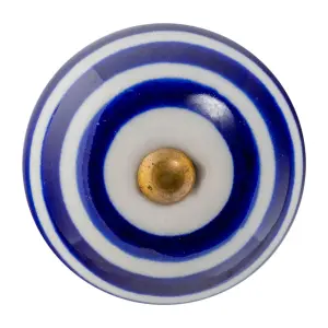 Nicola Spring - Round Ceramic Cabinet Knob - Stripe