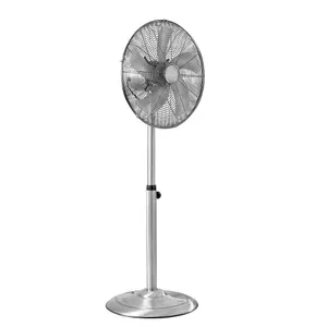 Daewoo 50W 16 inch Floor Standing Electric Fan Quiet Oscillating Metal Blades Stand Up Pedestal Chrome Finish 3 Speed  COL1608GE