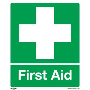 Sealey Safety Sign - First Aid - Self-Adhesive Vinyl 250 x 300mm SS26V1