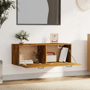 Berkfield Wall Cabinet Smoked Oak 100x36.5x35 cm Engineered Wood