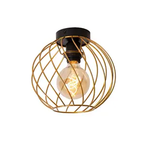 Lucide Danza Classic Flush Ceiling Light 25cm - 1xE27 - Matt Gold, Brass