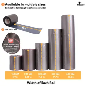 Strong Self Adhesive Flashing Tape for Roofing 225mm Width,10M Lead Flashing Roll for Bitumen Roof, Chimney, and Gutter Repairs