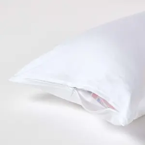 Homescapes White Organic Cotton Continental Pillowcase 400 TC, 40 x 80 cm