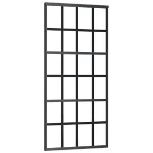 Berkfield Sliding Door ESG Glass and Aluminium 90x205 cm Black