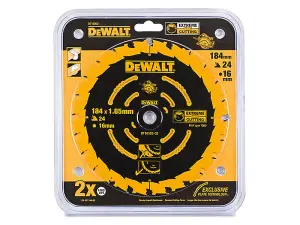 Dewalt DT10302 Corded Circular Saw Blade 184 x 16 x 24T Extreme Framing DWE560