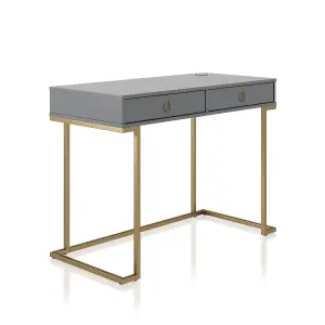 Camila Writing Desk Graphite Grey / Golden