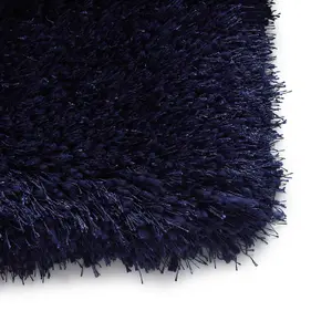 Dark Navy Plain Shaggy Handmade Modern Easy to clean Rug for Bed Room Living Room and Dining Room-150cm X 230cm