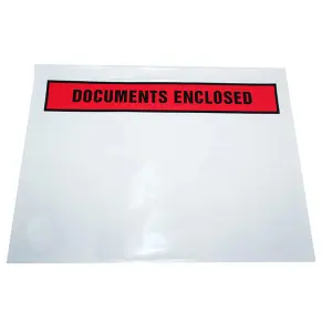 100 x A6 Printed Self Adhesive Document Enclosed Wallets