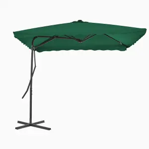 Berkfield Outdoor Parasol with Steel Pole 250x250 cm Green