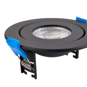 Luminosa Shield360 4CCT Tri Wattage Black IP44 8W Recessed Downlight Matt Black Paint