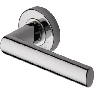 Sorrento Door Handle Lever Latch on Round Rose Milan Design (Set of 2) Polished Chrome