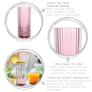 Bormioli Rocco - America '20s Highball Glasses - 490ml - Lilac Rose - Pack of 6