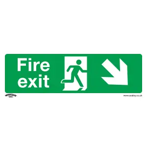 Sealey Safe Conditions Sign Fire Exit Down Right Self-Adhesive Vinyl x10 SS36V10