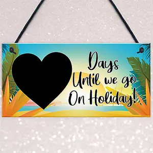 Red Ocean Days Until Holiday Countdown Plaque - Holiday Essentials For Women - Home Decor Hanging Summer Sign