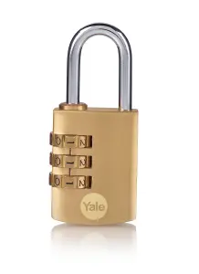 Yale Brass Combination Padlock 30mm - Y150B/30/125/1