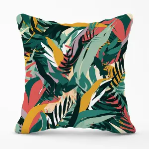 Coloured Tropical Leaves Cushions 45cm x 45cm