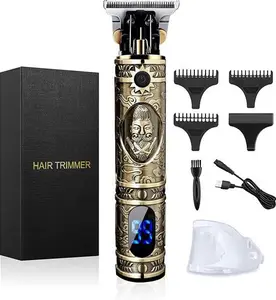 Hair Clippers Beard Trimmer For Men, Professional Cordless Hair Trimmer T-Bladeds Outliner Grooming Baldheaded Shaver With 1500Mah Battery And 180