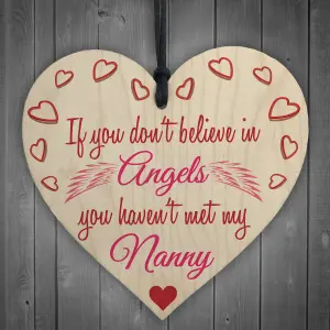 Red Ocean My Sister An Nanny Wooden Hanging Heart Cute Love Plaque