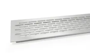 Aluminium vent grill kitchen plinth / worktop heat - chrome - 480x80