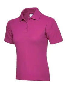 Uneek - Unisex Ultra Cotton Poloshirt - 100% Ring Spun Combed Cotton - Hot Pink - Size M