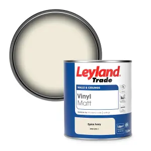 Leyland Trade Vinyl Matt Walls & Ceilings Emulsion Paint Spice Ivory (PPG1204-1) 1L