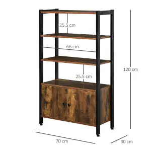 HOMCOM Multifunctional Bookshelf Storage Cabinet Bookcase w/ Shelves & Cupboard