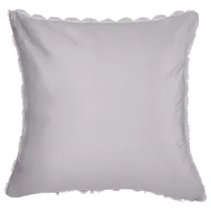 Set of 2 Cushions PURSLANE Faux Fur 43 x 43 cm Solid Light Grey