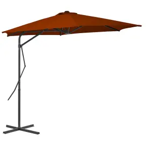 Berkfield Outdoor Parasol with Steel Pole Terracotta 300x230 cm