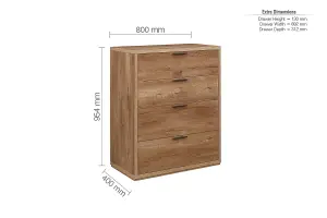 Birlea Stockwell 4 Drawer Chest Rustic Oak