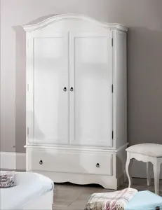 Romance Double Wardrobe With Drawer - Antique White