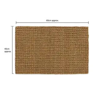 JVL Tallis Boucle Coir Latex Backed Door Mat, 40x60cm