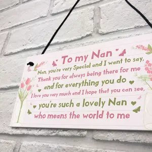 Birthday Gifts For Nan Christmas Gift Hanging Plaque Nan Gift From Grandchildren Nan Plaque