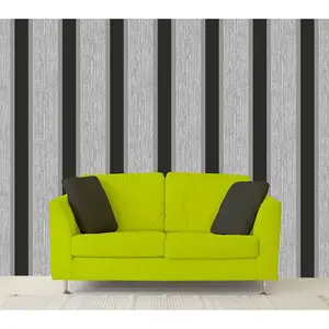 Stripe Wallpaper Black and Silver Direct Wallpapers E87519