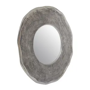 Interiors by Premier Silva Large Oak Effect Silver Wall Mirror