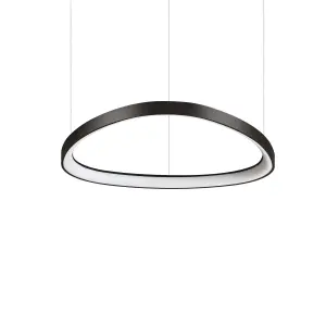 Ideal Lux Gemini 61cm DALI Integrated LED Pendant Ceiling Light Black 6600Lm 3000K