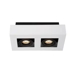 Lucide Xirax Modern Ceiling Spotlight - LED Dim to warm - GU10 - 2x5W 2200K/3000K - White