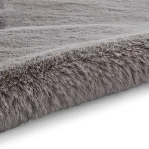 Sheepskin Grey Plain Shaggy Rug, 50mm Thickness Modern Rug, Luxurious Rug for Living Room, & Dining Room-60cm X 90cm (Single)