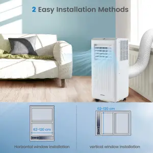 Costway 7000 BTU Portable Air Conditioner AC Unit on Wheels w/ Cooling Fan Dehumidifier & Sleep Modes